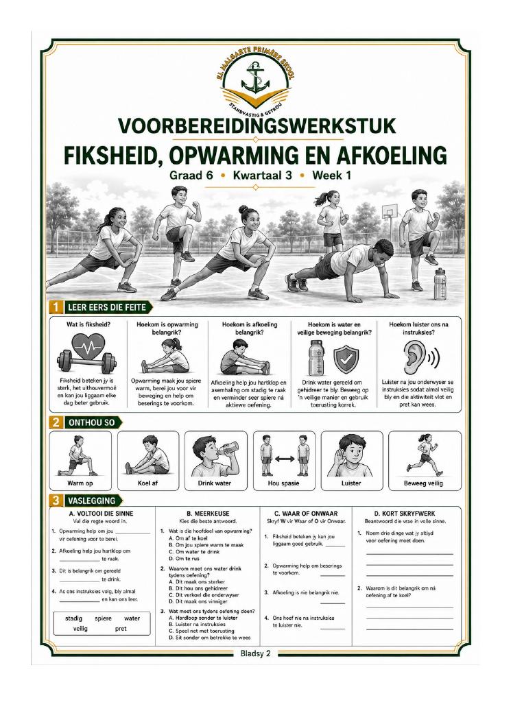 Voorbeeldbladsy: Lewensoriëntering, Graad 6, Lewensvaardighede