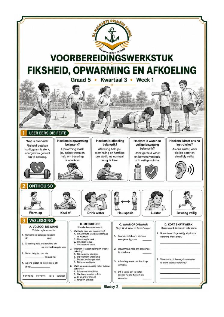 Voorbeeldbladsy: Lewensoriëntering, Graad 5, Lewensvaardighede
